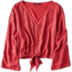 AEO Bell Sleeve Tie Top